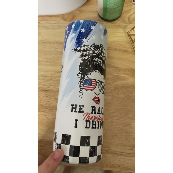 He Races Therefore I Drink Stainless Steel Tumbler - Picture 3 of 3